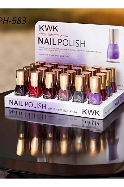 KWK طلاء أظافر جل جديد بألوان نقية، 24 قطعة