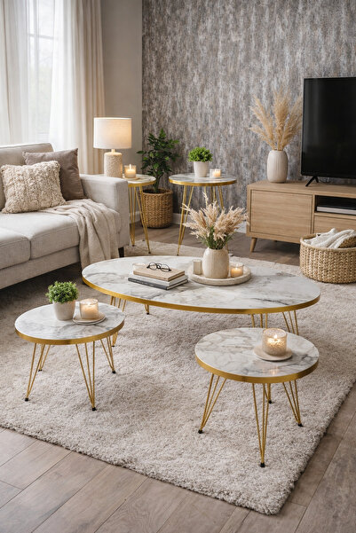 Girbegenal Zigon orta sehpa ve üçlü set