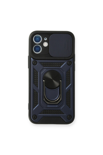 NewFace Iphone 12 case pars lens ring silicone - navy blue
