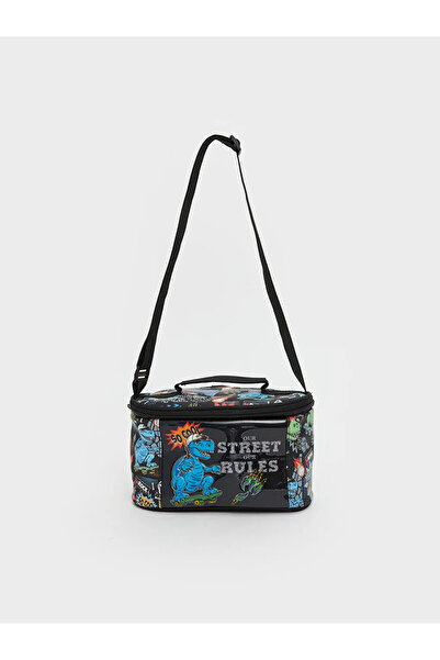 LC Waikiki إكسسوارات LCW صندوق غداء للأولاد مطبوع عليه ديناصور أسود