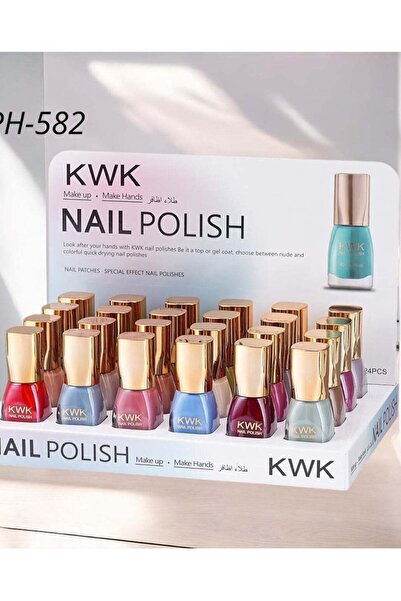 KWK طلاء أظافر جل جديد، ألوان نقية - 24 قطعة