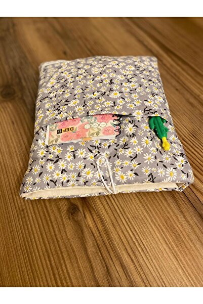 Handmade Mavi Çiçekli Kılıf El Yapımı Tablet Kılıfı Organizer Çanta Kitap Kılıfı