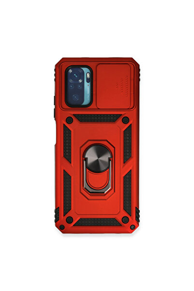 NewFace Xiaomi Redmi Note 10 Case with Pars Lens Ring Silicone - Red