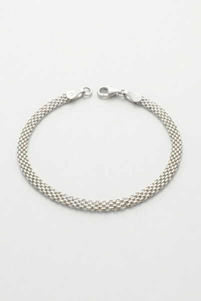 Parmas Design Hasır Örgü Tasarım 925 Ayar Gümüş Kadın Bileklik