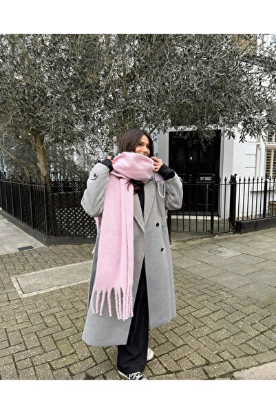 CSR AKSESUAR Puffy Pink Scarf Shawl șal pentru umăr