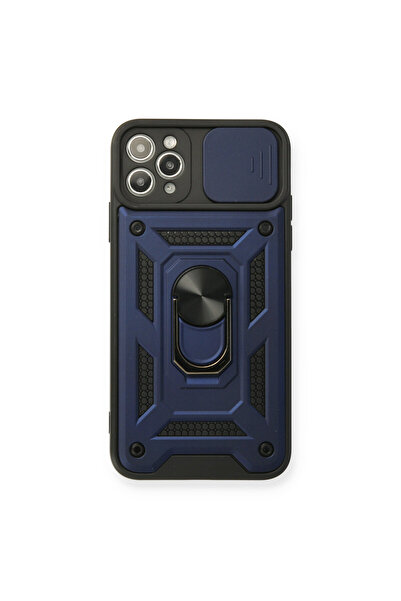 NewFace iPhone 11 Pro Max Case with Pars Lens Ring Silicone - Navy Blue