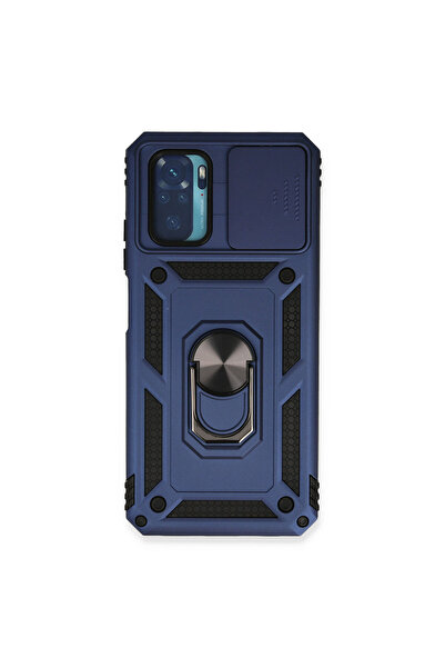 NewFace Xiaomi Redmi Note 10 Case with Pars Lens Ring Silicone - Navy Blue