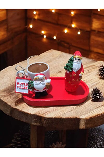 RivelCandle طقم فنجان قهوة وصينية بتصميم عيد الميلاد |   تصميم خاص لرأس السنة...