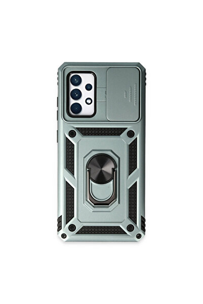 NewFace حافظة سامسونج جالاكسي A52 مع حلقة عدسة سيليكون - أخضر