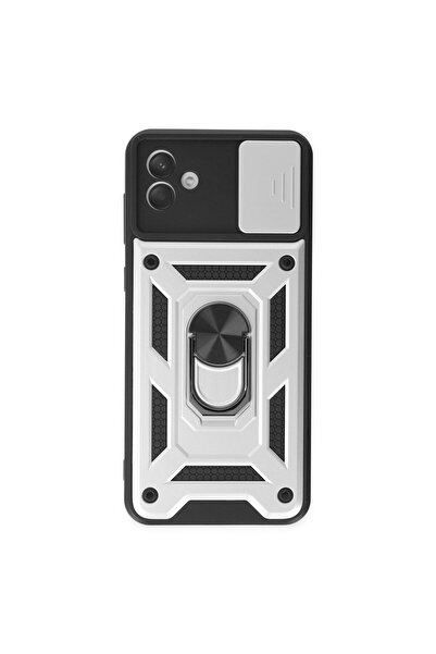 NewFace حافظة سامسونج جالاكسي A04 مع حلقة عدسة من السيليكون - فضي