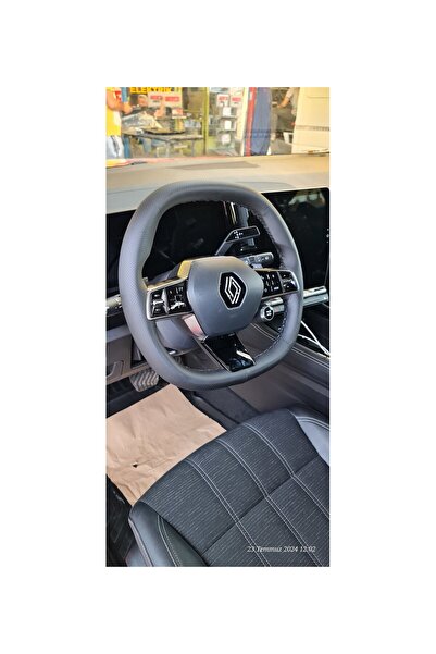 gürler oto kılıf ve aksesuar Renault Uyumlu Megane 5 Dikmeli Direksiyon Kılıfı Noktalı Desen Siyah Renk 38×10.5cm