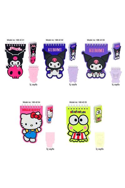 Luminoo ÖZEL TASARIM KUROMİ HELLO KİTTY NOT DEFTERİ ÜSTTEN SPİRAL KARAKTER KE...