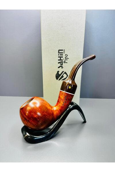 Şahin Pipo Hakiki Gül Ağacı Akrilik Saplı Özel Üretim Pipo - no139