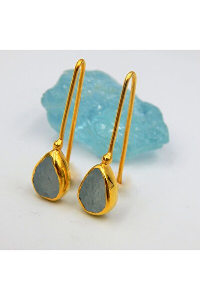 alpsilverart Kadınlar İçin Otantik Ham Akuamarin Taşlı El İşi 925 Ayar Gümüş ...