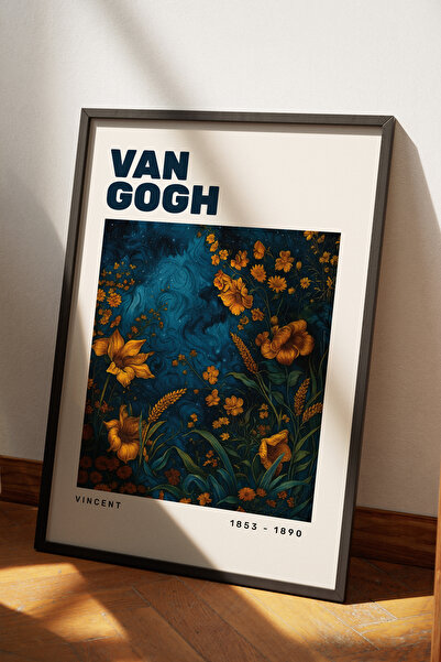 Base Concept Σχέδιο αφίσας ζωγραφικής νυχτερινής ζωγραφικής με κίτρινα λουλού...