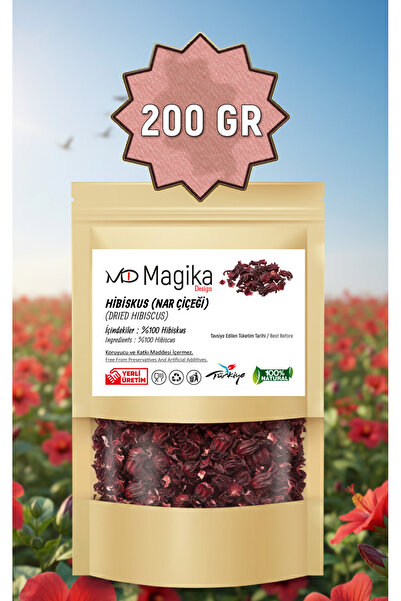 Magika Design 200 GR Hibiskus Çayı - Nar Çiçeği Kurusu, 1. Sınıf, Taze Kurutu...