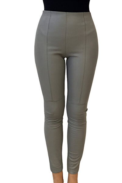 Qualia Butik Women's One Size Slimming Leather Sh Fleece-Lined Leggings