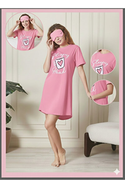 sevateks Tunika Štampano Šarena dužina do kolena okrugla kragna Noćna haljina