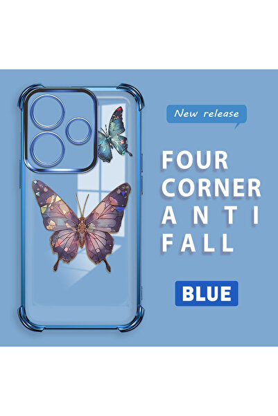 Hontinga حافظة هاتف شاومي ريدمي 13 4G متوافقة مع نمط طباعة الفراشة، حافظة هات...