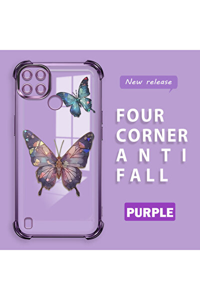 Hontinga حافظة متوافقة مع هاتف Realme C25Y/C21Y، حافظة هاتف من السيليكون الشف...