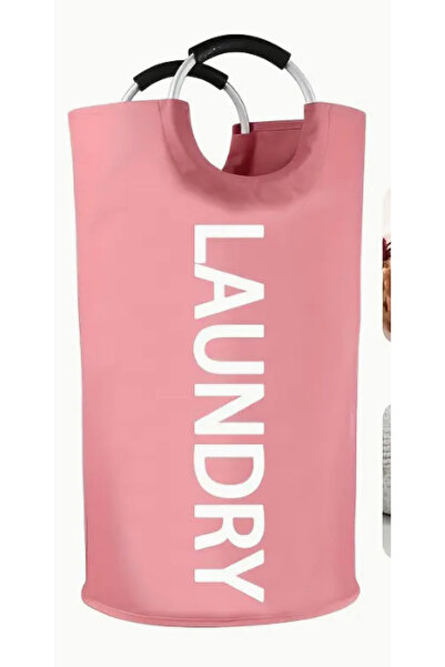 Choice حقيبة غسيل من قماش أكسفورد الوردي، سلة تخزين ملابس متسخة، دلو ملابس قا...