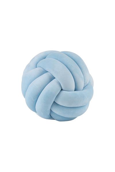 Choice وسادة رمي على شكل كرة عقدة زرقاء جليدية مقاس 22 سم، مصنوعة يدويًا من ا...
