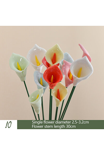 Choice 5 قطع عشوائية من 10 زهور سيراميك، زهور صناعية مصنوعة يدويًا بدرجة حرار...