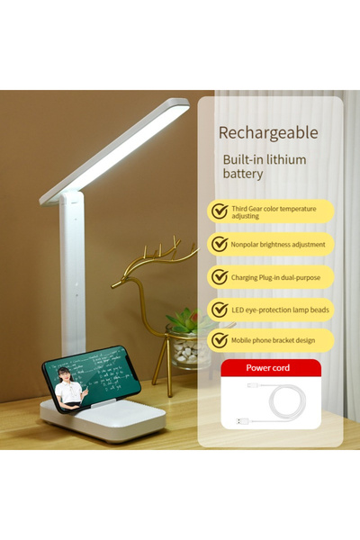 Choice White Rechargeable Foldable eye protection desk lamp, supports three-s...