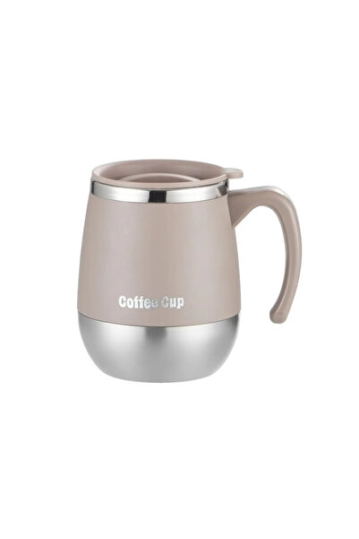 Choice كوب قهوة بني اللون سعة 500 مل مصنوع من الفولاذ المقاوم للصدأ، معزول بت...