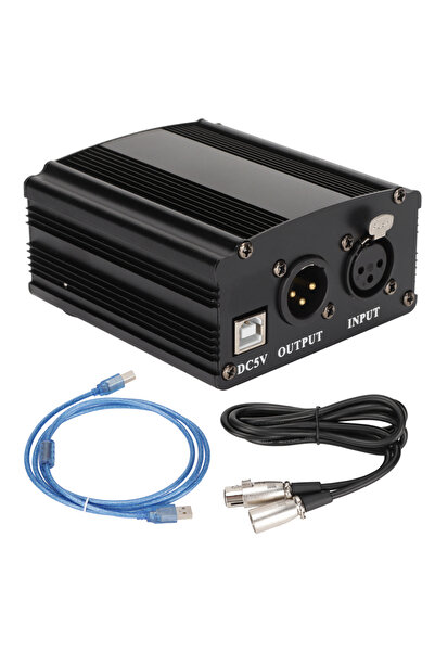 Choice مزود طاقة ميكروفون مكثف أسود 48 فولت، مزود طاقة فانتوم 48 فولت، مزود طاقة ميكروفون مكثف أحادي القناة