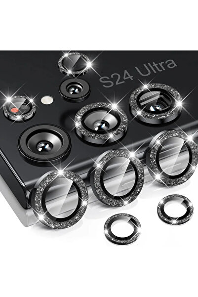 Choice واقي عدسة زجاجي أسود لامع لهاتف Galaxy S25 Ultra Plus، لحماية كاميرا ع...