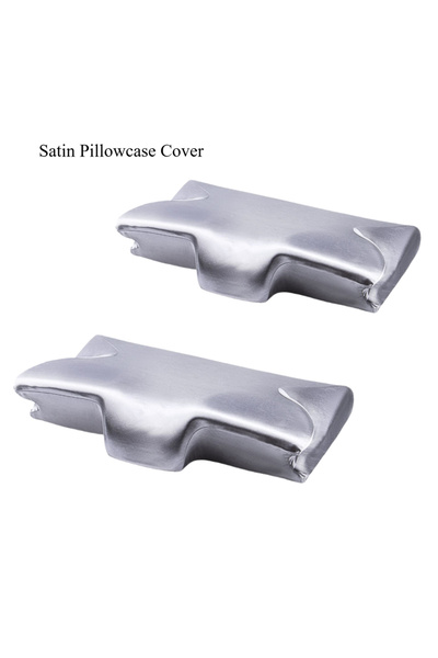 Choice زوج من أغطية الوسائد الرمادية مقاس 60×35 سم لوسادة عنق الرحم على شكل ف...