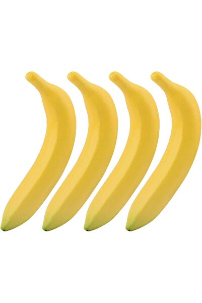 Choice 4 قطع من الموز الأصفر الصناعي، فاكهة مزيفة نابضة بالحياة، دعائم فاكهة ...