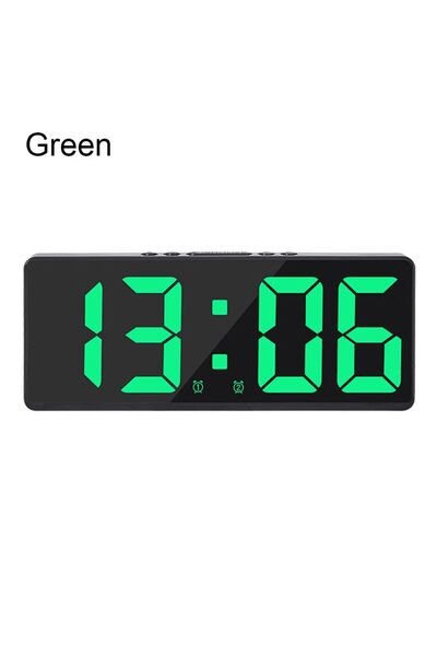 Choice ساعة منبه رقمية خضراء بتحكم صوتي، مزودة بخاصية الغفوة، ووضع ليلي، ساعة مكتبية، تعمل بنظام 12/24 ساعة، مضادة للانعكاس.