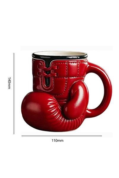 Choice كوب قهوة أحمر جديد بسعة 12 أونصة بتصميم قفاز ملاكمة، كوب قهوة رياضي، أ...