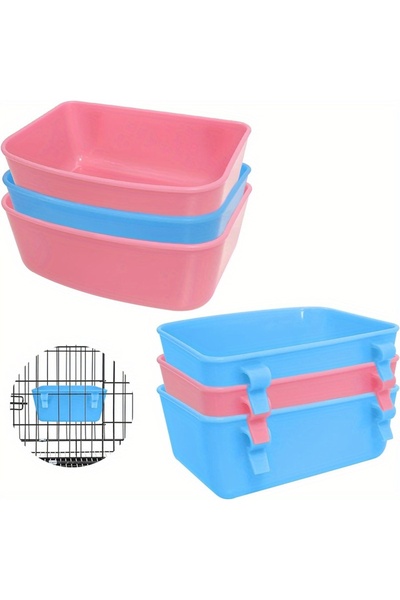 Choice 6 pcs 6pcs/pack Feeder (Blue, Pink), Hanging Feeder, Food and Water Co...