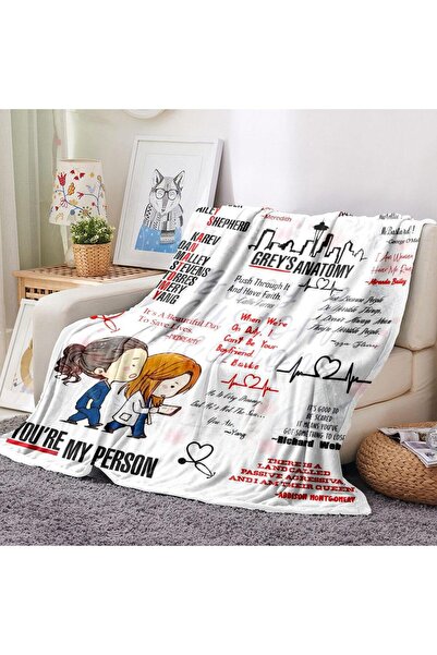 Choice 150x200cm Anime couple Lazy Person Blanket Grey‘s Anatomy You're My Person Flannel Blanket Romantic
