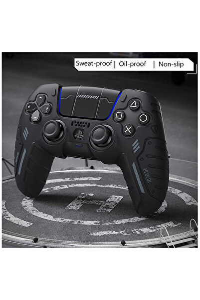 Choice غطاء أسود لجهاز تحكم PS5، مصنوع من السيليكون المقاوم للانزلاق، غطاء وا...