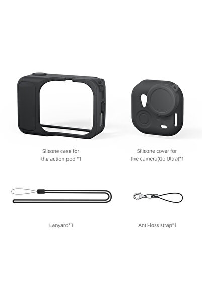 Choice جراب أسود من السيليكون لحماية كاميرا aMagisn Insta360 GO Ultra، مرن وم...