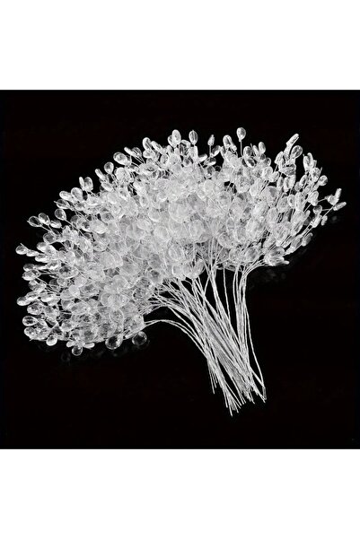 Choice 10pcs Transparent Acrylic Bead Flower Stems with Crystal Drops Versati...