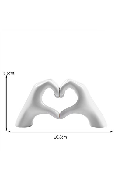 Choice تمثال قلب أبيض اللون، قطعة واحدة، يُستخدم كزينة أو زينة، مصنوع من الإص...