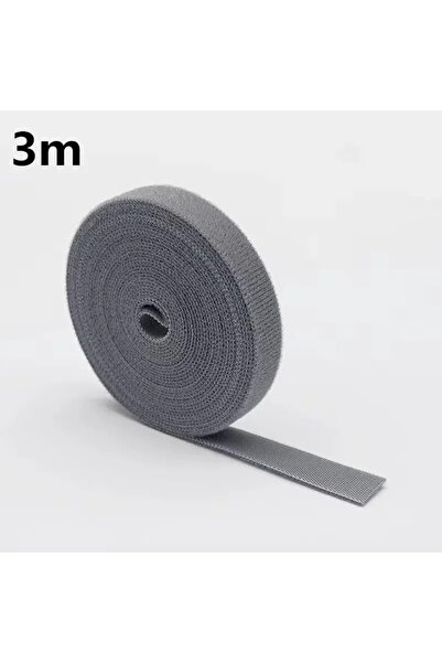 Choice رمادي - 3 أمتار (1/5 متر) منظم كابلات بيانات، رباط كابلات قابل لإعادة ...