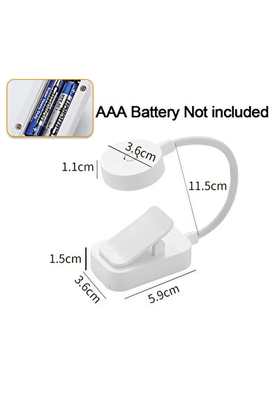 Choice White Battery Powered Portable LED Book Lamp Reading Small Table Lamps...