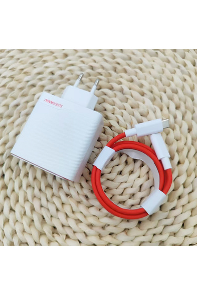 Choice شاحن أوروبي أبيض اللون، مزود بكابل بطول 1.5 متر، شاحن SuperVooc ثنائي ...