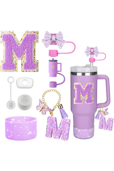 Choice مجموعة ملحقات M-Purple-8pcs لأكواب ستانلي الأرجوانية سعة 30 أونصة و40 ...