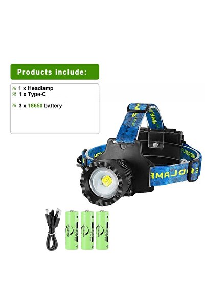 choice2 مصباح أمامي LED فائق السطوع بقوة 1200 واط وبطارية 18650، مقاوم للماء ...