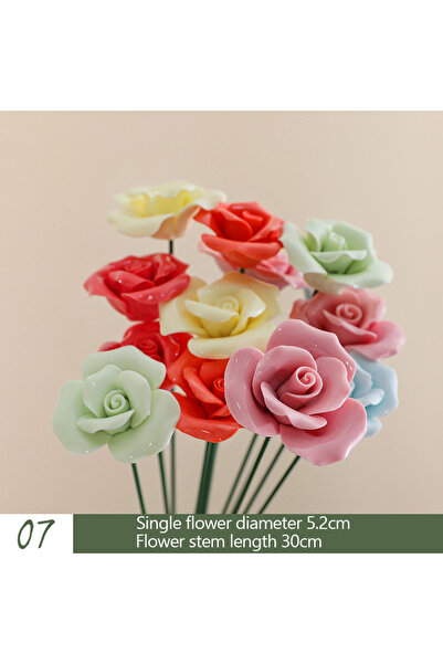 Choice 5 قطع عشوائية من الزهور الخزفية، 7 قطع، زهور صناعية مصنوعة يدويًا في د...