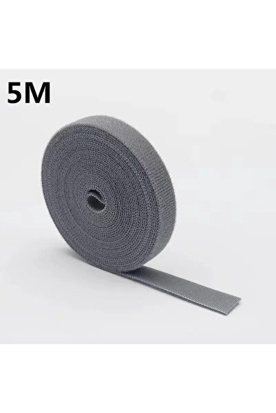 Choice رمادي - 5 أمتار (1/5 متر) منظم كابلات بيانات، رباط كابلات قابل لإعادة ...