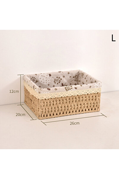 Choice سلة تخزين متعددة الأغراض على شكل حرف L، مصنوعة من الخيزران المقلد، لتنظيم الأغراض المكتبية المتنوعة، ومستحضرات التجميل، والوجبات الخفيفة.