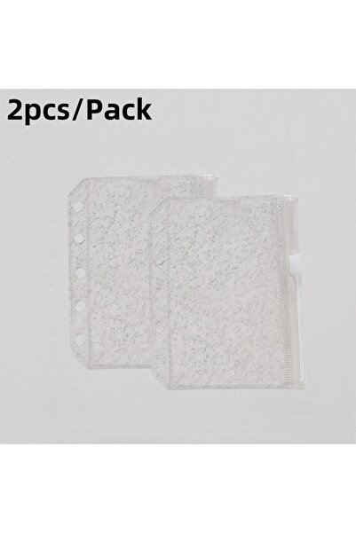 Choice حقيبة دفتر ملاحظات لامعة من قطعتين بسحاب مقاس M5، دفتر تمارين ذو أوراق سائبة، بطاقة وردية شفافة لامعة، غلاف صور